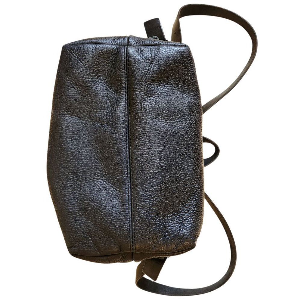 Sandori Black Leather Backpack Drawstring - Picture 3 of 7